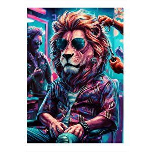 Sportif Aslan Kuaförde Tasarım Mdf Tablo 25cmx 35cm 25x35 cm