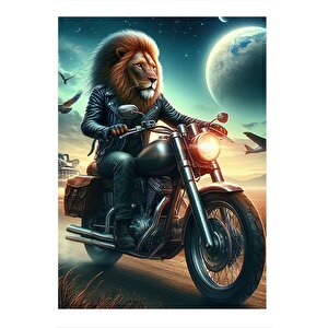 Aslan Ve Chopper Tasarım Mdf Tablo 25cmx 35cm 25x35 cm