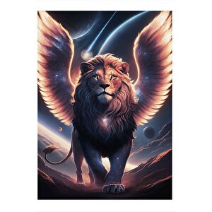 Kanatlı Aslan Griffin Mdf Poster 35cm X50cm 35x50 cm