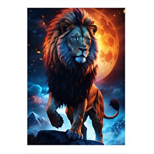 Aslan Kral Ve Gezegenler Mdf Tablo 35cm X50cm 35x50 cm