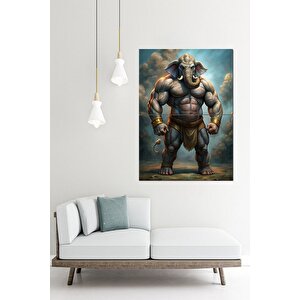 Savaşçı Fil Tanrısı Desenli Mdf Tablo 70cmx 100cm 70x100 cm