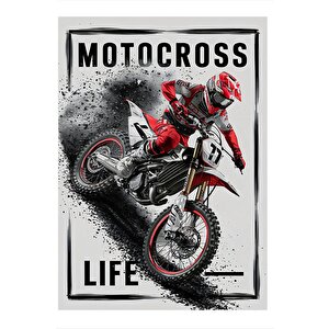 Motosiklet Motocross Desenli Mdf Tablo 50cmx 70cm 50x70 cm