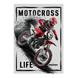 Motosiklet Motocross Desenli Mdf Tablo 25cmx 35cm 25x35 cm