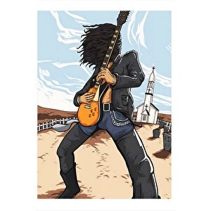 Slash Gitarist Model Mdf Tablo 25cmx 35cm 25x35 cm