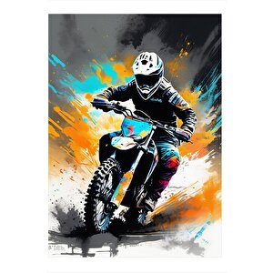 Cross Motosiklet Mdf Poster 35cm X50cm 35x50 cm