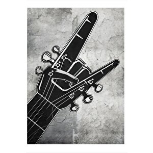 Rock Ve Gitar Sapı Dekoratif Mdf Tablo 25cmx 35cm 25x35 cm