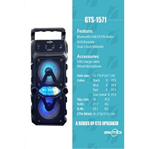 Torima Gts-1571 Siyah Mikrofonlu Bluetooth Hoparlör