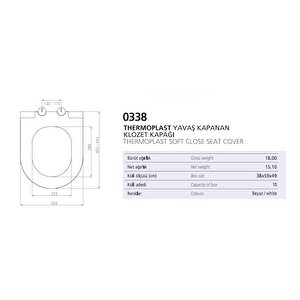 Nkp Slim İnci Yavaş Kapanan Soft Close Klozet Kapağı