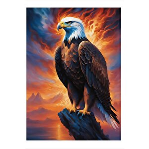 Kartal Ve Gün Batımı Dekoratif Mdf Tablo 25cmx 35cm 25x35 cm