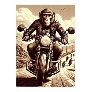 Maymun Charlie Yollarda Desenli Mdf Tablo 50cmx 70cm 50x70 cm