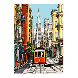 Tramvay Ve Şehir Tasarım Mdf Tablo 25cmx 35cm 25x35 cm