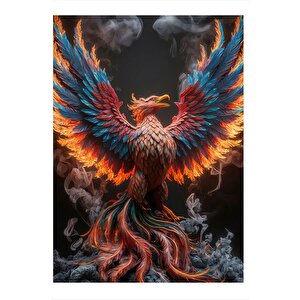 Alevler İçinde Anka Kuşu Tasarım Mdf Tablo 25cmx 35cm 25x35 cm