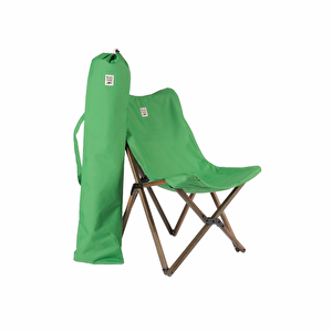 Ahşap Katlanır Kamp Ve Bahçe Sandalyesi - Antrasit Iskelet - Yeşil Kılıf
