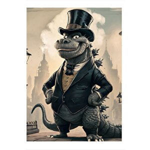 Smokinli Patron T-rex Tasarım Ahşap Tablo 25cmx 35cm 25x35 cm