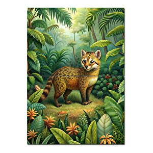 Ormanda Yavru Leopar Art Mdf Poster 70cmx 100cm 70x100 cm