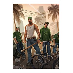 Gta San Andreas Tasarım Ahşap Tablo 25cmx 35cm 25x35 cm
