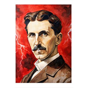 Nikola Tesla Model Ahşap Tablo 35cm X50cm 35x50 cm