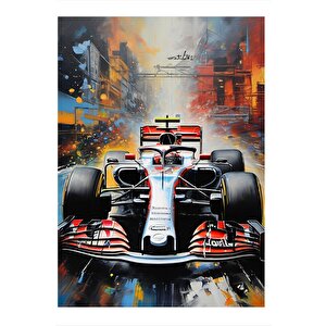 Formula 1 Arabası Desenli Mdf Tablo 35cm X50cm 35x50 cm