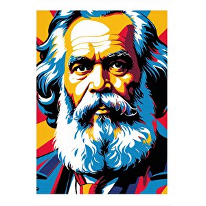 Karl Marx Dekoratif Ahşap Tablo 35cm X50cm 35x50 cm