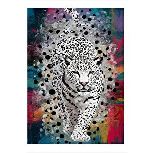 Soyut Leopar Dekoratif Mdf Tablo 35cm X50cm 35x50 cm