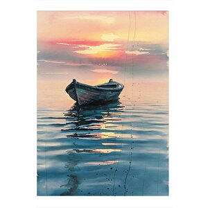 Gün Doğumu Ve Sandal Art Mdf Tablo 25cmx 35cm 25x35 cm