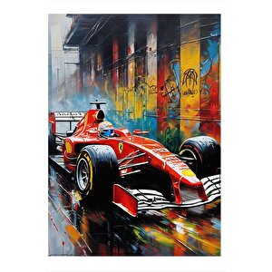 Formula 1 Arabası Tasarım Ahşap Tablo 35cm X50cm 35x50 cm