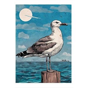 Sahildeki Martı Tasarım Mdf Tablo 25cmx 35cm 25x35 cm