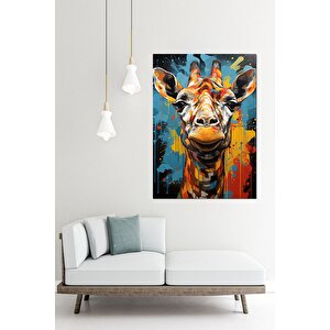 Renkli Zürafa Tasarım Mdf Tablo 70cmx 100cm 70x100 cm