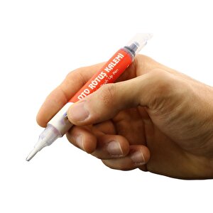 Oto Rötuş Kalemi 5 Ml Araç Kaporta Tampon Çizik Giderici Fırça Yenileme Metalik Beyaz Renk Boya
