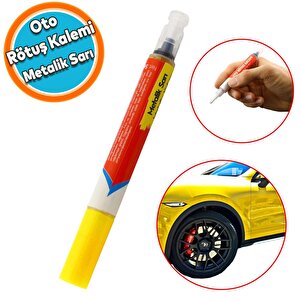 Oto Rötuş Kalemi 5 Ml Araç Kaporta Tampon Çizik Giderici Fırça Yenileme Metalik Sarı Renk Boya