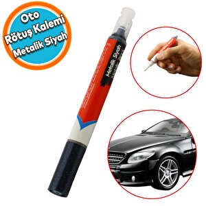 Oto Rötuş Kalemi 5 Ml Araç Kaporta Tampon Çizik Giderici Fırça Yenileme Metalik Siyah Renk Boya