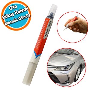Oto Rötuş Kalemi 5 Ml Araç Kaporta Tampon Çizik Giderici Fırça Yenileme Metalik Gümüş Renk Boya