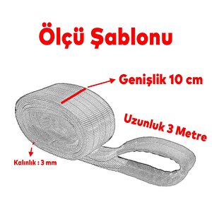 Sapan Polyester Spanzet 4 Ton 3 Metre Gri Sağlam Yük Kaldırma Taşıma İndirme Halat