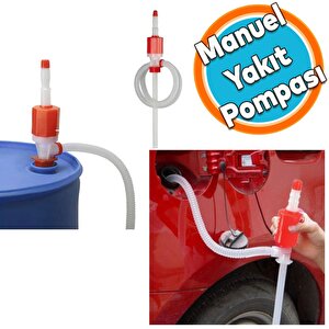 Araba Araç Otomobil Manuel Benzin Mazot Su Pompası Yakıt Transfer İkmal Aktarma Plastik Pompa Vak Vak