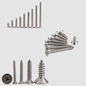 Sunta Vidası Sivri Uçlu Tahta Ağaç Mobilya Ayak Kulp Vidası 3.5x18 Mm Paket 1000 Adet