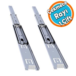 Bilyalı Dolap Çekmece Rayı Metal En 3.6 Cm Uzunluk 50 Cm (1 Çift)