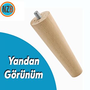 Ahşap Ayak Mobilya Koltuk Kanepe Sehpa Masa Ayağı Ayakları M8 Civatalı 15 Cm + Bağlantı Aparatlı 8'li Set