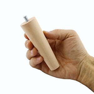 Ahşap Ayak Mobilya Koltuk Kanepe Sehpa Masa Ayağı Ayakları M8 Civatalı 12 Cm + Bağlantı Aparatlı 8'li Set