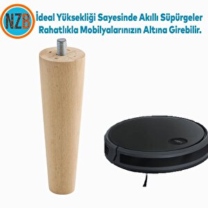 Ahşap Ayak Mobilya Koltuk Kanepe Sehpa Masa Ayağı Ayakları M8 Civatalı 12 Cm + Bağlantı Aparatlı 8'li Set