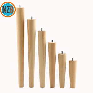 Ahşap Ayak Mobilya Koltuk Kanepe Sehpa Masa Ayağı Ayakları M8 Civatalı 20 Cm + Bağlantı Aparatlı (8'li Set)
