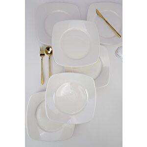 Terra 6’lı Porselen Servis Tabağı Seti 27 Cm Krem – Tl4034545 C320.225