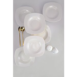 Terra 6’lı Porselen Çukur Yemek Tabağı Seti 21 Cm Krem – Tl4034620 C320.225