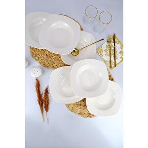 Terra 6’lı Porselen Çukur Yemek Tabağı Seti 21 Cm Krem – Tl4034620 C320.225