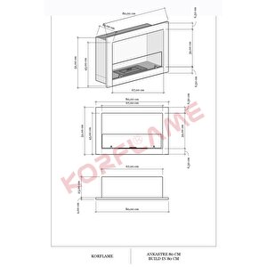Korflame Ankastre 80 Cm Bioetanol Şömine