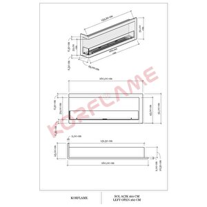 Korflame Sol Açık 200 Cm Bioetanol Şömine