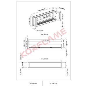 Korflame Epi 160 Cm Bioetanol Şömine