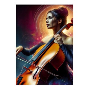 Violensel Çalan Kız Mdf Poster 25cmx 35cm