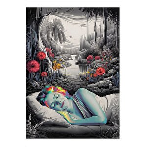 Kızın Uykusundaki Vadi Mdf Poster 35cm X50cm 35x50 cm