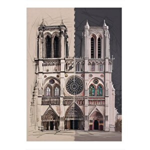 Bina Eskisi Desenli Ahşap Tablo 25cmx 35cm 25x35 cm