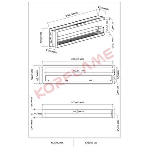 Korflame Epi 200 Cm Bioetanol Şömine